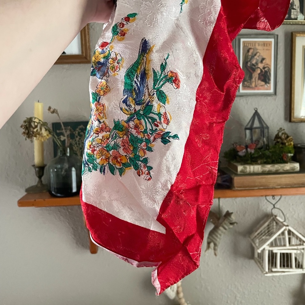 Vintage Bird & Butterfly Scarf